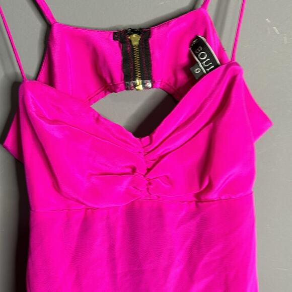 Boulee Hot Pink Slip Dress With Spaghetti Straps & Sweetheart Neck Size 0 - Picture 3 of 8